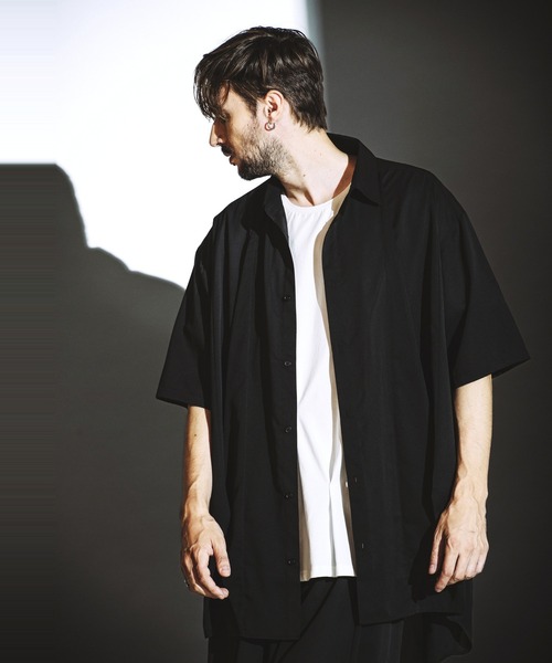 NO ID.(ノーアイディ)の「【NO ID.】Squid Half Sleeve Long Shirt / Squid ハーフ スリーブ ロング シャツ(シャツ/ブラウス・メンズ・グレー/ブラック/ホワイト・ONE SIZE)」の21枚目の写真