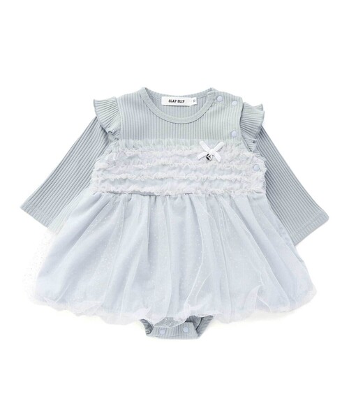 SLAP SLIP BABY（スラップスリップベビー）の「キラキラドットチュールスカートロンパースベビー(70~80cm)（ロンパース・キッズ・ブルー/オレンジ・70cm/80ｃｍ）」の6枚目の写真