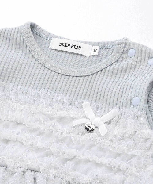 SLAP SLIP BABY（スラップスリップベビー）の「キラキラドットチュールスカートロンパースベビー(70~80cm)（ロンパース・キッズ・ブルー/オレンジ・70cm/80ｃｍ）」の8枚目の写真