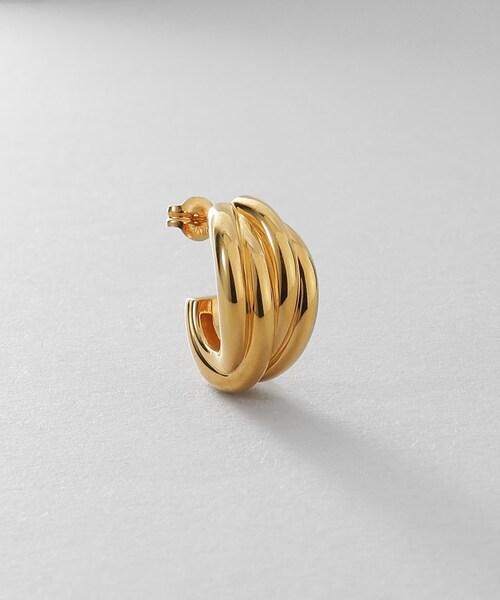 COCOSHNIK ONKITSCH(ココシュニックオンキッチュ)の「シルバー スモールフープ タングルドピアス GP(ピアス(両耳用)・レディース・ゴールド・00)」の3枚目の写真