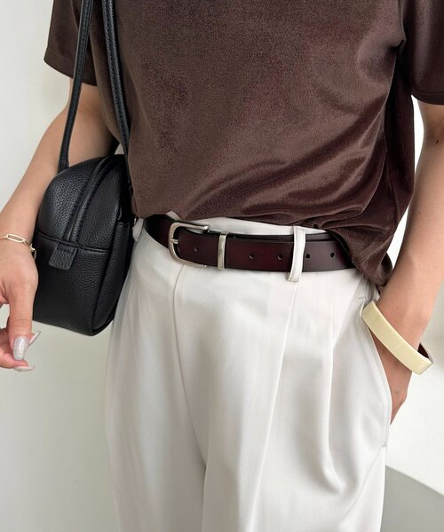 DISCOAT(ディスコート)の「シンプルレザーベルト(ベルト・レディース・ブラック/ブラウン・FREE)」の2枚目の写真