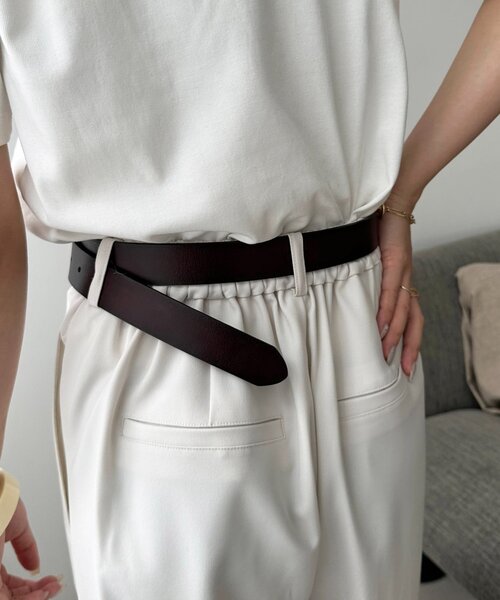 DISCOAT(ディスコート)の「シンプルレザーベルト(ベルト・レディース・ブラック/ブラウン・FREE)」の3枚目の写真