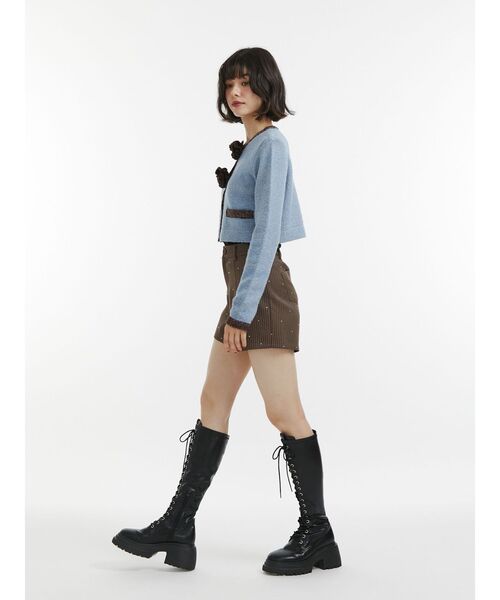 jouetie（ジュエティ）の「バイカラーコサージュカーデ（カーディガン/ボレロ・レディース・ブラック/グレー/ブルー・MEDIUM）」の11枚目の写真