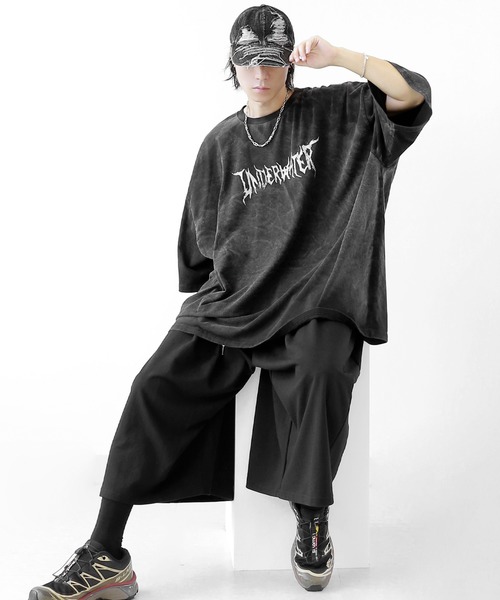 minsobi（ミンソビ）の「タックボリュームワイドバミューダ（その他パンツ・メンズ・ブラック/グレー・FREE）」の7枚目の写真