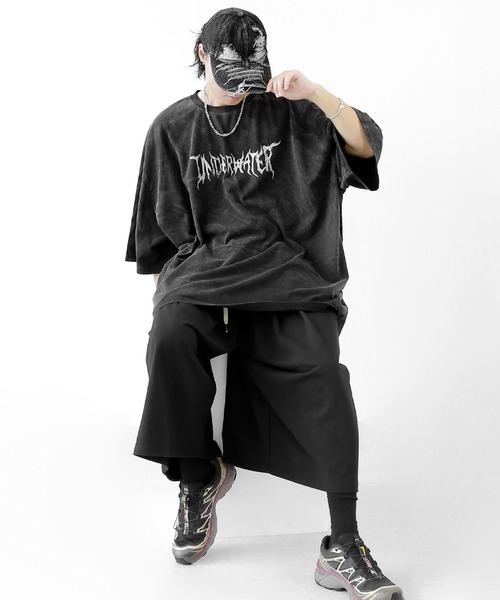 minsobi（ミンソビ）の「タックボリュームワイドバミューダ（その他パンツ・メンズ・ブラック/グレー・FREE）」の9枚目の写真