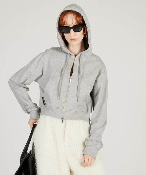 PRANK PROJECT(プランクプロジェクト)の「ミニジップアップフーディ / Mini Zip-up Hoodie(パーカー・レディース・チャコールグレー/グレー/ピンク・FREE)」の1枚目の写真