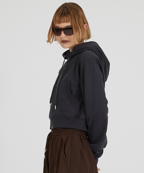 PRANK PROJECT(プランクプロジェクト)の「ミニジップアップフーディ / Mini Zip-up Hoodie(パーカー・レディース・チャコールグレー/グレー/ピンク・FREE)」の8枚目の写真