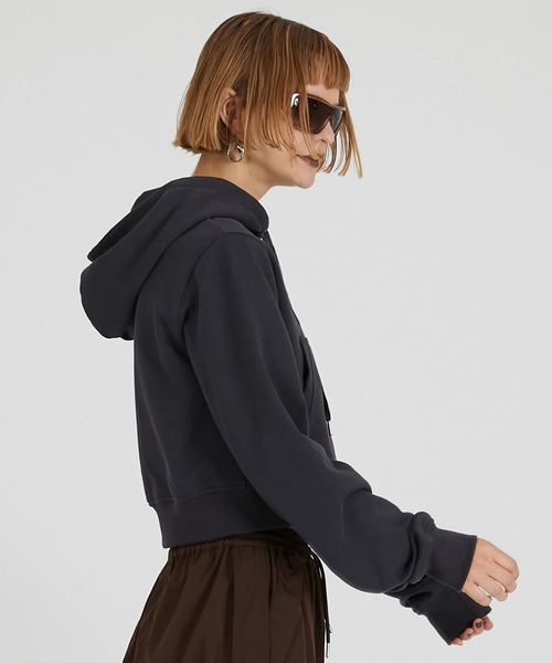 PRANK PROJECT(プランクプロジェクト)の「ミニジップアップフーディ / Mini Zip-up Hoodie(パーカー・レディース・チャコールグレー/グレー/ピンク・FREE)」の10枚目の写真