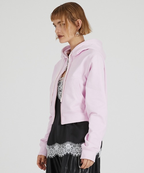 PRANK PROJECT(プランクプロジェクト)の「ミニジップアップフーディ / Mini Zip-up Hoodie(パーカー・レディース・チャコールグレー/グレー/ピンク・FREE)」の16枚目の写真