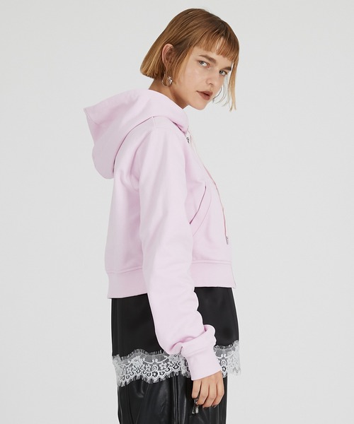 PRANK PROJECT(プランクプロジェクト)の「ミニジップアップフーディ / Mini Zip-up Hoodie(パーカー・レディース・チャコールグレー/グレー/ピンク・FREE)」の18枚目の写真