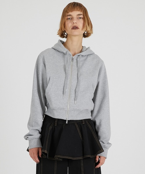 PRANK PROJECT(プランクプロジェクト)の「ミニジップアップフーディ / Mini Zip-up Hoodie(パーカー・レディース・チャコールグレー/グレー/ピンク・FREE)」の11枚目の写真