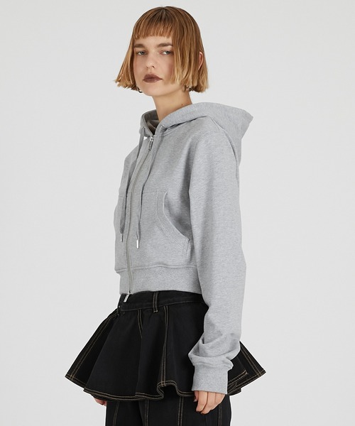 PRANK PROJECT(プランクプロジェクト)の「ミニジップアップフーディ / Mini Zip-up Hoodie(パーカー・レディース・チャコールグレー/グレー/ピンク・FREE)」の12枚目の写真