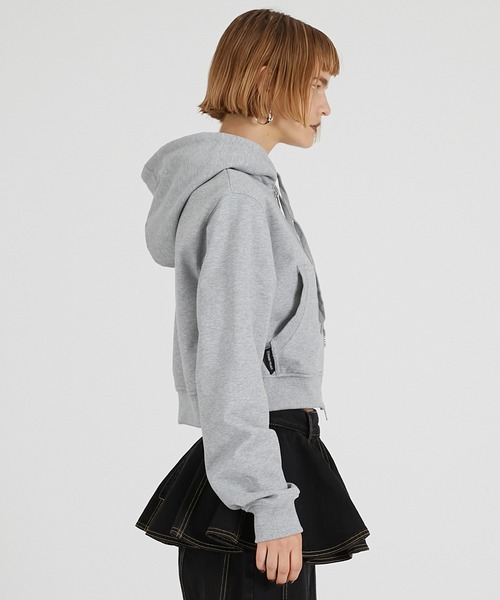 PRANK PROJECT(プランクプロジェクト)の「ミニジップアップフーディ / Mini Zip-up Hoodie(パーカー・レディース・チャコールグレー/グレー/ピンク・FREE)」の14枚目の写真