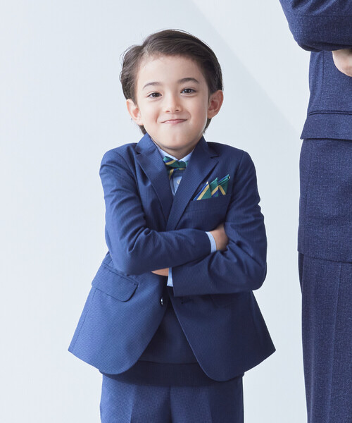 COMME CA ISM(コムサイズム)の「マイクロチェック スーツ (110-130cm)(スーツセット・キッズ・ネイビー・130cm/120cm/110cm)」の2枚目の写真