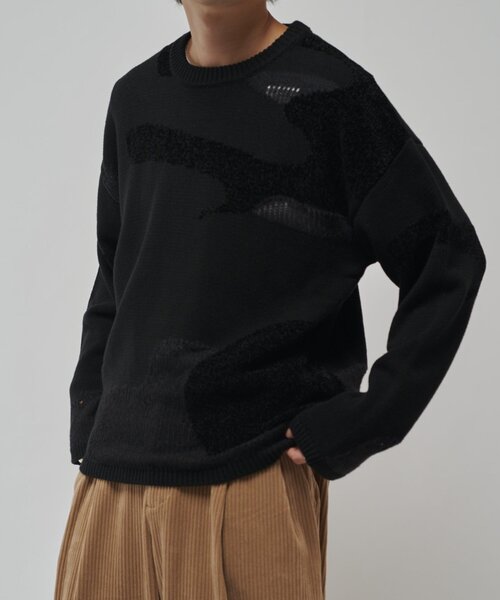Lui's(ルイス)の「ランダムインターシャニット(ニット/セーター・メンズ・ブラック/ネイビー・FREE)」の17枚目の写真
