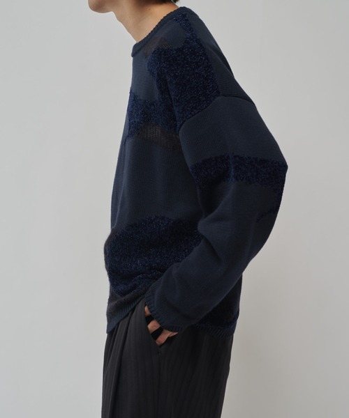 Lui's(ルイス)の「ランダムインターシャニット(ニット/セーター・メンズ・ブラック/ネイビー・FREE)」の11枚目の写真