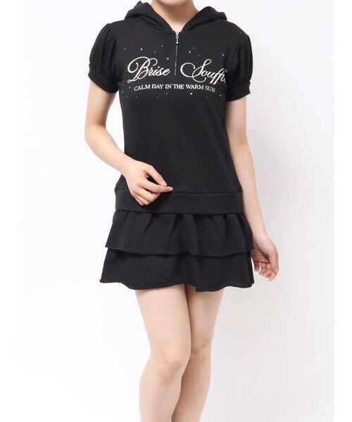 jouetie（ジュエティ）の「ロゴフリルミニワンピース（ワンピース・レディース・ブラック/グレー/ピンク・MEDIUM）」の8枚目の写真