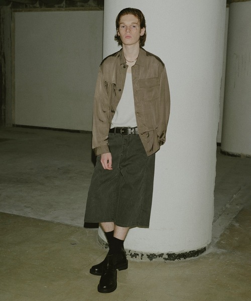 JIEDA（ジエダ）の「RAYON SILK SHIRT JACKET（シャツ/ブラウス・メンズ・サンドグレー/ブラック・1/2）」の3枚目の写真