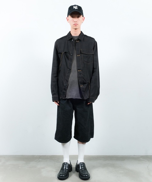 JIEDA（ジエダ）の「RAYON SILK SHIRT JACKET（シャツ/ブラウス・メンズ・サンドグレー/ブラック・1/2）」の8枚目の写真