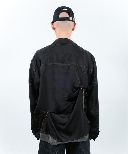 JIEDA（ジエダ）の「RAYON SILK SHIRT JACKET（シャツ/ブラウス・メンズ・サンドグレー/ブラック・1/2）」の10枚目の写真