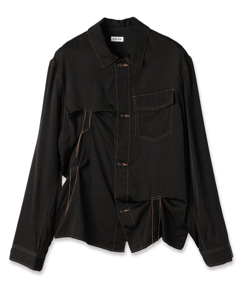 JIEDA（ジエダ）の「RAYON SILK SHIRT JACKET（シャツ/ブラウス・メンズ・サンドグレー/ブラック・1/2）」の13枚目の写真