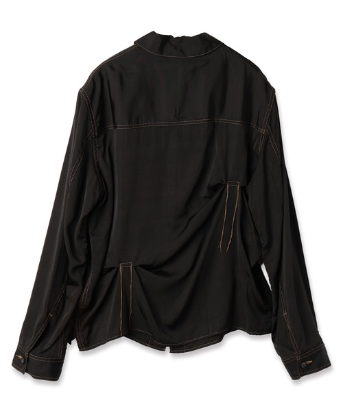 JIEDA（ジエダ）の「RAYON SILK SHIRT JACKET（シャツ/ブラウス・メンズ・サンドグレー/ブラック・1/2）」の14枚目の写真