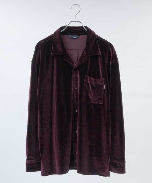 セール】【a】〔NAIVE MAGIC〕ルーズサイズ オープンカラー ベロア