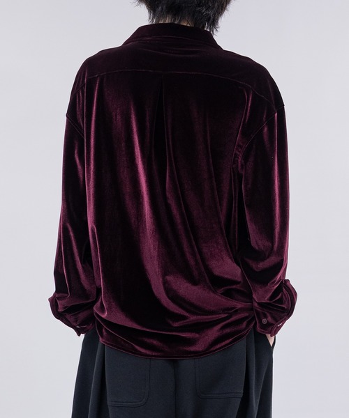 Limited Line Naive Magic（リミテッドラインナイーブマジック）の「【a】〔NAIVE MAGIC〕ルーズサイズ オープンカラー ベロアシャツ（シャツ/ブラウス・メンズ・パープル/ネイビー/ブラック・LARGE/MEDIUM）」の18枚目の写真