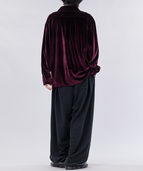 Limited Line Naive Magic（リミテッドラインナイーブマジック）の「【a】〔NAIVE MAGIC〕ルーズサイズ オープンカラー ベロアシャツ（シャツ/ブラウス・メンズ・パープル/ネイビー/ブラック・LARGE/MEDIUM）」の21枚目の写真