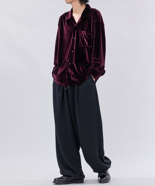 Limited Line Naive Magic（リミテッドラインナイーブマジック）の「【a】〔NAIVE MAGIC〕ルーズサイズ オープンカラー ベロアシャツ（シャツ/ブラウス・メンズ・パープル/ネイビー/ブラック・LARGE/MEDIUM）」の20枚目の写真