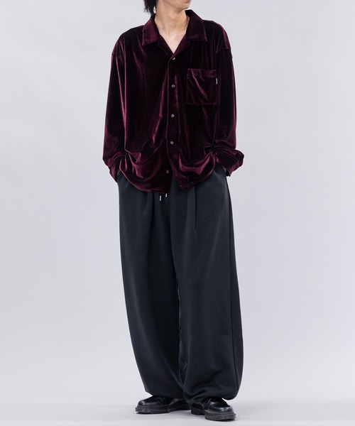 Limited Line Naive Magic（リミテッドラインナイーブマジック）の「【a】〔NAIVE MAGIC〕ルーズサイズ オープンカラー ベロアシャツ（シャツ/ブラウス・メンズ・パープル/ネイビー/ブラック・LARGE/MEDIUM）」の19枚目の写真
