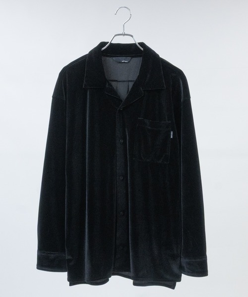 Limited Line Naive Magic（リミテッドラインナイーブマジック）の「【a】〔NAIVE MAGIC〕ルーズサイズ オープンカラー ベロアシャツ（シャツ/ブラウス・メンズ・パープル/ネイビー/ブラック・LARGE/MEDIUM）」の22枚目の写真