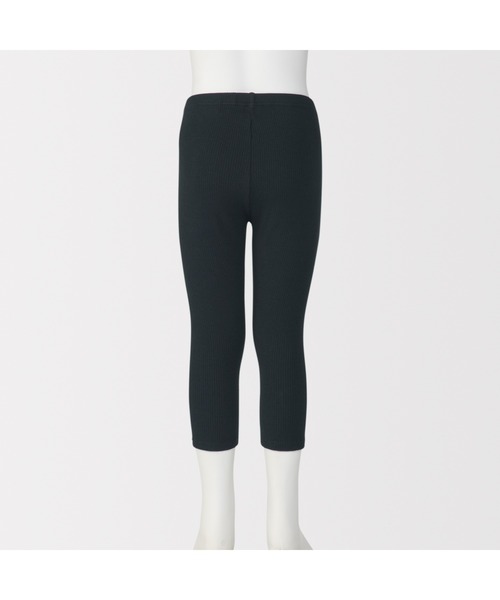無印良品（ムジルシリョウヒン）の「キッズ　ストレッチリブ編み　レギンス（七分丈）（レギンス/スパッツ・キッズ・ブラック・110/120/130/150/140）」の7枚目の写真