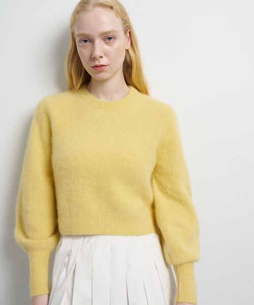 LANVIN en Bleu（ランバンオンブルー）の「フォックスカシミヤパフスリーブニット（ニット/セーター・レディース・ボルドー/イエロー/チャコールグレー/オフホワイト・38）」の3枚目の写真