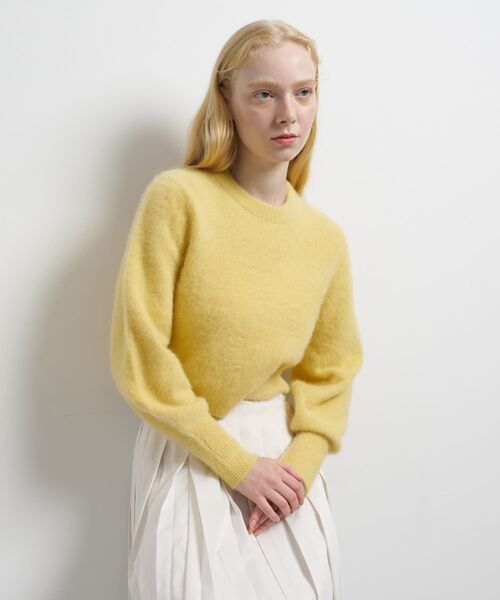 LANVIN en Bleu（ランバンオンブルー）の「フォックスカシミヤパフスリーブニット（ニット/セーター・レディース・ボルドー/イエロー/チャコールグレー/オフホワイト・38）」の8枚目の写真