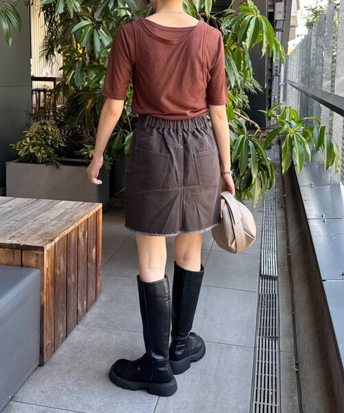 WILLOW(ウィロー)の「【willow】5分袖シアースラブボタンタンクセットトップス(Tシャツ/カットソー・レディース・グレー/ブラウン・ONE SIZE)」の5枚目の写真