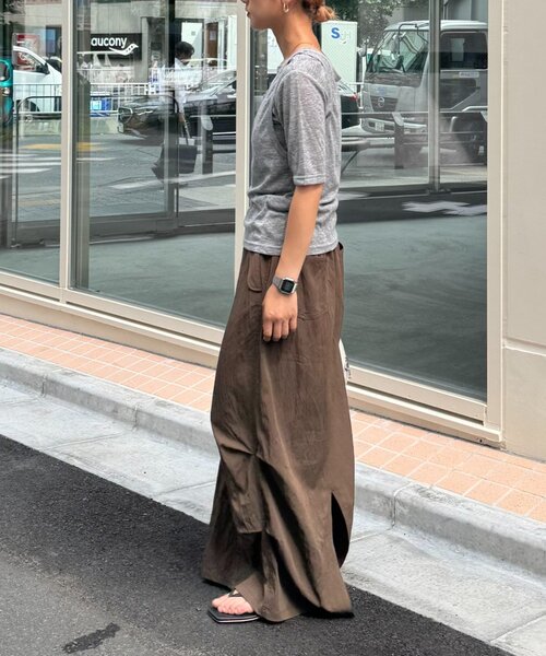 WILLOW(ウィロー)の「【willow】5分袖シアースラブボタンタンクセットトップス(Tシャツ/カットソー・レディース・グレー/ブラウン・ONE SIZE)」の11枚目の写真