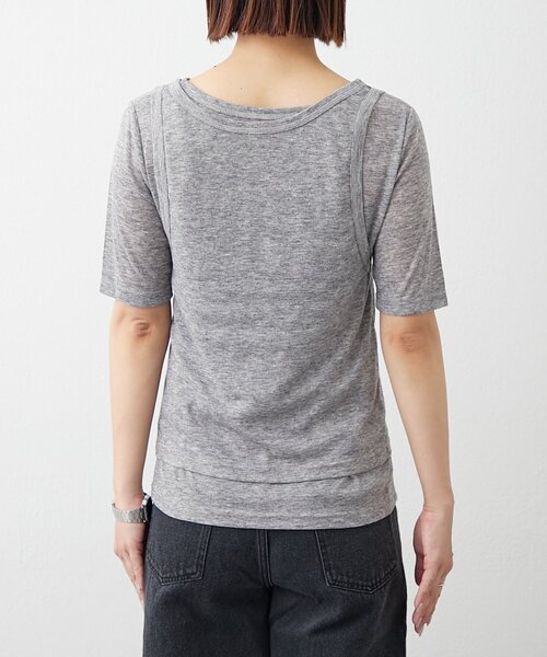 WILLOW(ウィロー)の「【willow】5分袖シアースラブボタンタンクセットトップス(Tシャツ/カットソー・レディース・グレー/ブラウン・ONE SIZE)」の16枚目の写真