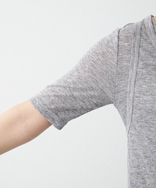 WILLOW(ウィロー)の「【willow】5分袖シアースラブボタンタンクセットトップス(Tシャツ/カットソー・レディース・グレー/ブラウン・ONE SIZE)」の18枚目の写真