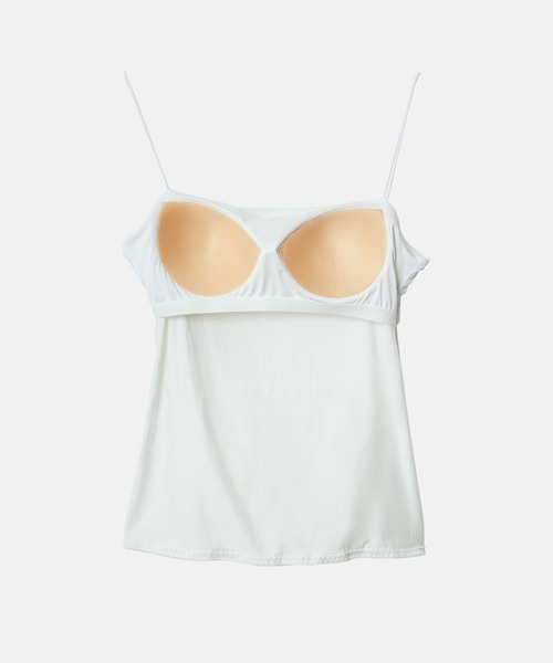 LE CIEL BLEU（ルシェルブルー）の「ラシェッドチュールキャミトップ / Ruched Tulle Cami Top（Tシャツ/カットソー・レディース・オフホワイト/ライトブルー/ライトピンク/ブラック・38/36）」の5枚目の写真