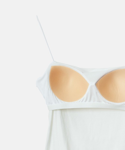 LE CIEL BLEU（ルシェルブルー）の「ラシェッドチュールキャミトップ / Ruched Tulle Cami Top（Tシャツ/カットソー・レディース・オフホワイト/ライトブルー/ライトピンク/ブラック・38/36）」の8枚目の写真