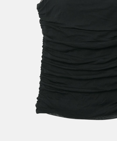 LE CIEL BLEU（ルシェルブルー）の「ラシェッドチュールキャミトップ / Ruched Tulle Cami Top（Tシャツ/カットソー・レディース・オフホワイト/ライトブルー/ライトピンク/ブラック・38/36）」の18枚目の写真