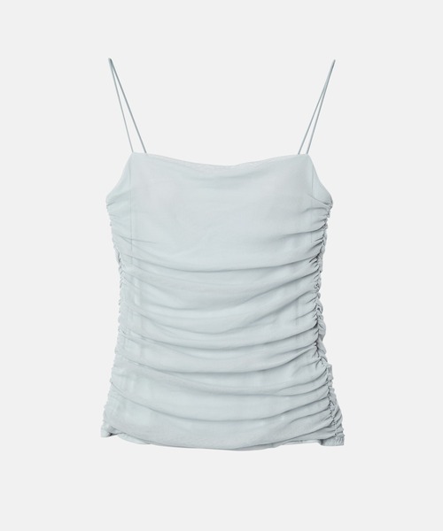 LE CIEL BLEU(ルシェルブルー)の「ラシェッドチュールキャミトップ / Ruched Tulle Cami Top(キャミソール・レディース・オフホワイト/ライトブルー/ライトピンク/ブラック・38/36)」の22枚目の写真