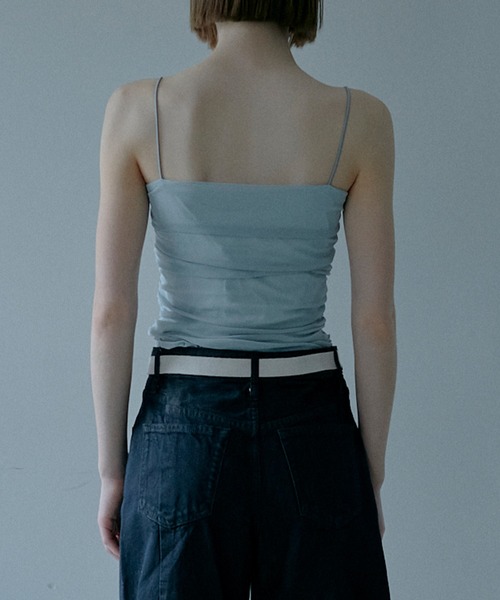 LE CIEL BLEU(ルシェルブルー)の「ラシェッドチュールキャミトップ / Ruched Tulle Cami Top(キャミソール・レディース・オフホワイト/ライトブルー/ライトピンク/ブラック・38/36)」の21枚目の写真