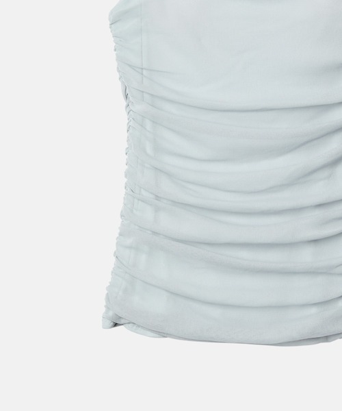 LE CIEL BLEU（ルシェルブルー）の「ラシェッドチュールキャミトップ / Ruched Tulle Cami Top（キャミソール・レディース・オフホワイト/ライトブルー/ライトピンク/ブラック・38/36）」の22枚目の写真