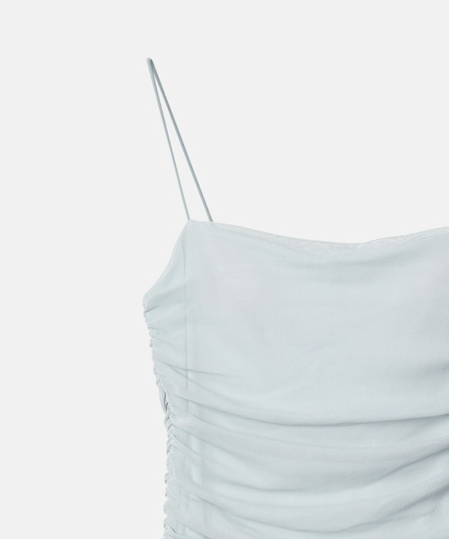 LE CIEL BLEU（ルシェルブルー）の「ラシェッドチュールキャミトップ / Ruched Tulle Cami Top（キャミソール・レディース・オフホワイト/ライトブルー/ライトピンク/ブラック・38/36）」の21枚目の写真