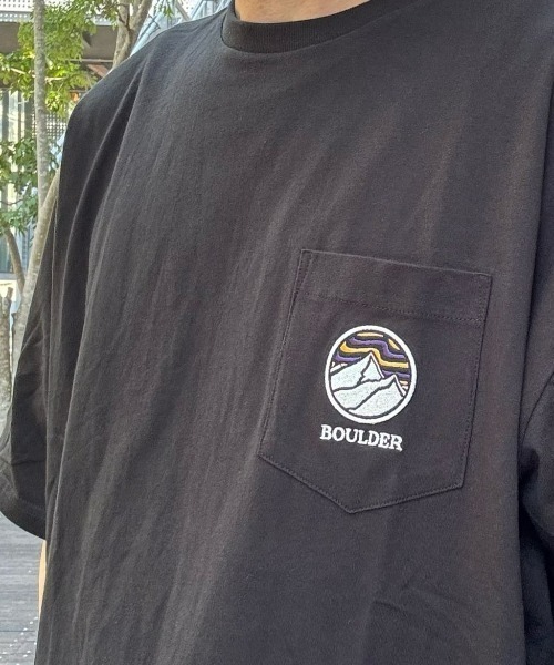 CAMP7（キャンプセブン）の「【接触冷感】【CAMP7】ロゴワッペン胸ポケットＴシャツ / エコ素材（Tシャツ/カットソー・メンズ・ブラック/ホワイト・XL/M/L）」の6枚目の写真