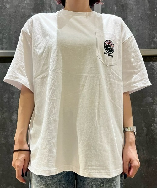CAMP7（キャンプセブン）の「【接触冷感】【CAMP7】ロゴワッペン胸ポケットＴシャツ / エコ素材（Tシャツ/カットソー・メンズ・ブラック/ホワイト・XL/M/L）」の9枚目の写真