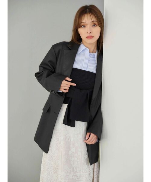 MERCURYDUO（マーキュリーデュオ）の「フェイクレザーオーバージャケット（テーラードジャケット・レディース・ブラック・SMALL/MEDIUM）」の16枚目の写真