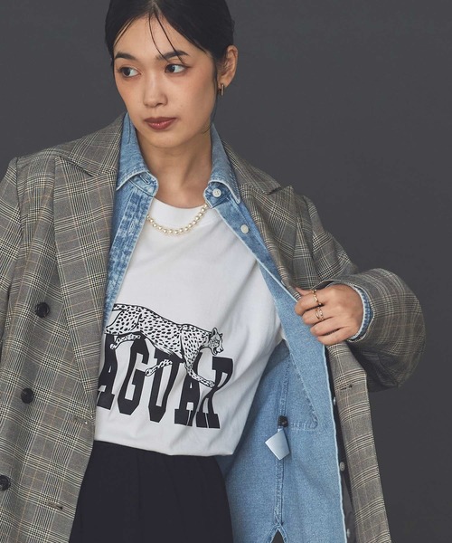 margaux(マルゴー)の「JAGUARロゴT(Tシャツ/カットソー・レディース・オフホワイト/ベージュ・FREE)」の1枚目の写真